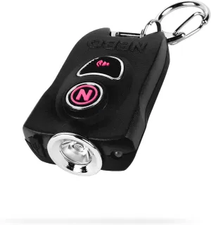 NEBO MYPAL Rechargeable Keychain Flashlight & Safety Alarm | 400 Lumens, 7 Light Modes, Loud 115db Alarm, Durable & Water Resistant for Personal Security, Includes Charging Cable — Black