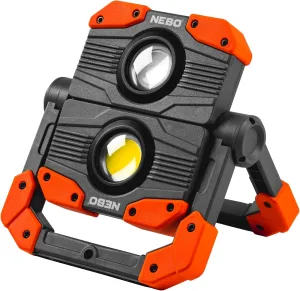 NEBO OMNI Fish Dock Light | 450 Lumens COB, 4 Light Modes, 395nm UV, Rotating Magnetic Handles, Built-In Power Bank, Water Resistant, Rechargeable Work Lamp, Includes USB-C Charging Cable