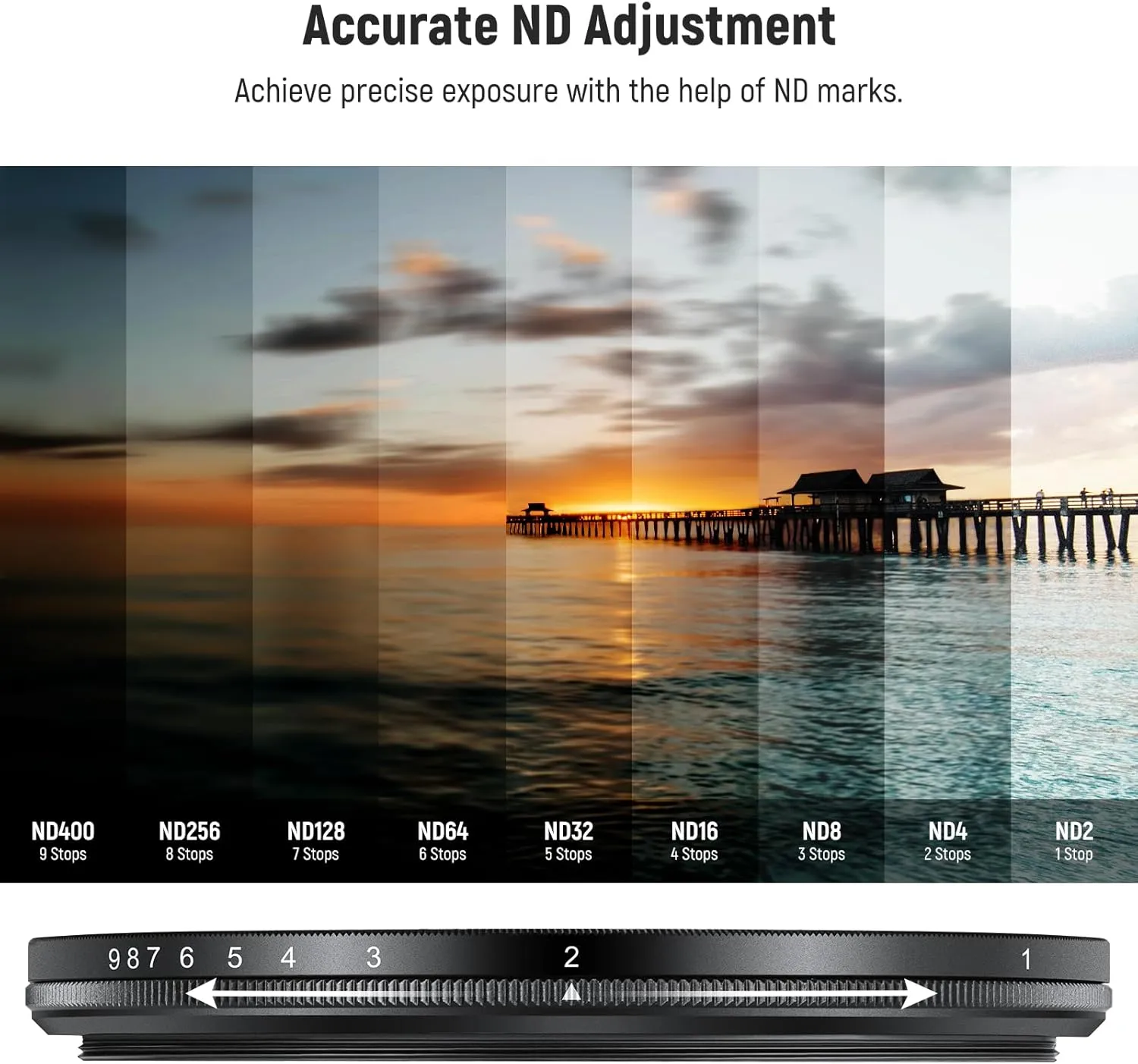 NEEWER 67mm ND2-400 (1-9 Stops) Variable ND Filter with Lens Cap, Lanyard, Cleaning Cloth, Precise Neutral Density Adjustment, Fingerprint & Scratch Resistant Multicoated Optical Glass