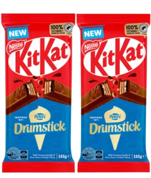 NEW! Drumstick KitKat Wafer (Pack of 2 x 165g Ea) Real Milk Chocolate - Made in Australia