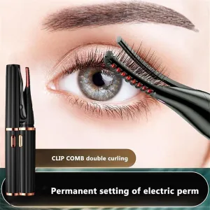 NEW Rechargeable Heated Eyelash Curler for Quick Heating Curling, 2 in 1 Clip-Type Eyelash Curler, Portable Makeup Electric Eyelash Curling, Upgrade Heated Lash Curler with Eyelash Comb