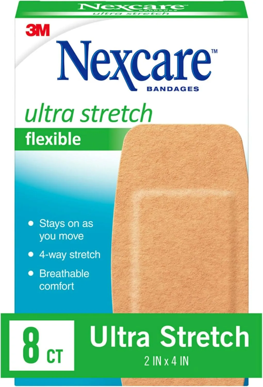 Nexcare Soft 'n Flex Bandages, 8-Count Packages (Pack of 6)
