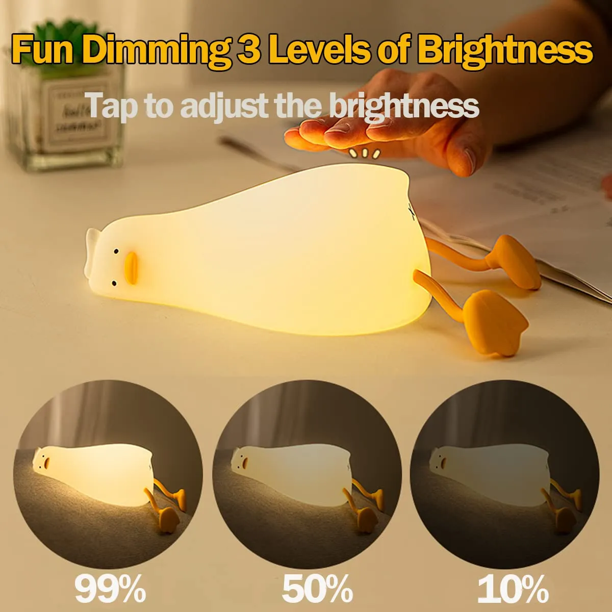 Night Light for Kids ,Cute Silicone Nursery Duck Lamp for Baby and Toddler,Fun Animals NightLight for Boys and Girls,Squishy Night Lamp for Bedroom,Kawaii Bedside Lamp for Kids Room