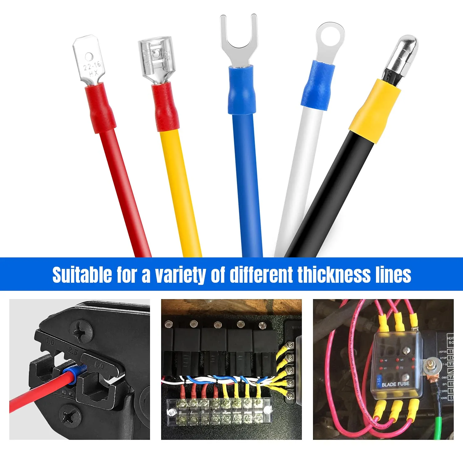 Nilight 540PCS Mixed Quick Disconnect Electrical Insulated Butt Bullet Spade Fork Ring Solderless Crimp Terminals Wire Connectors Assortment Kit