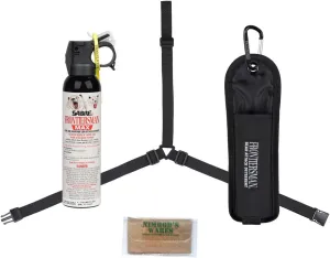 Nimrod's Wares Frontiersman Max Bear and Mountain Lion Spray   3-in-1 Holster 9.2oz 40ft FBADX-10 Bundle with Microfiber Cloth