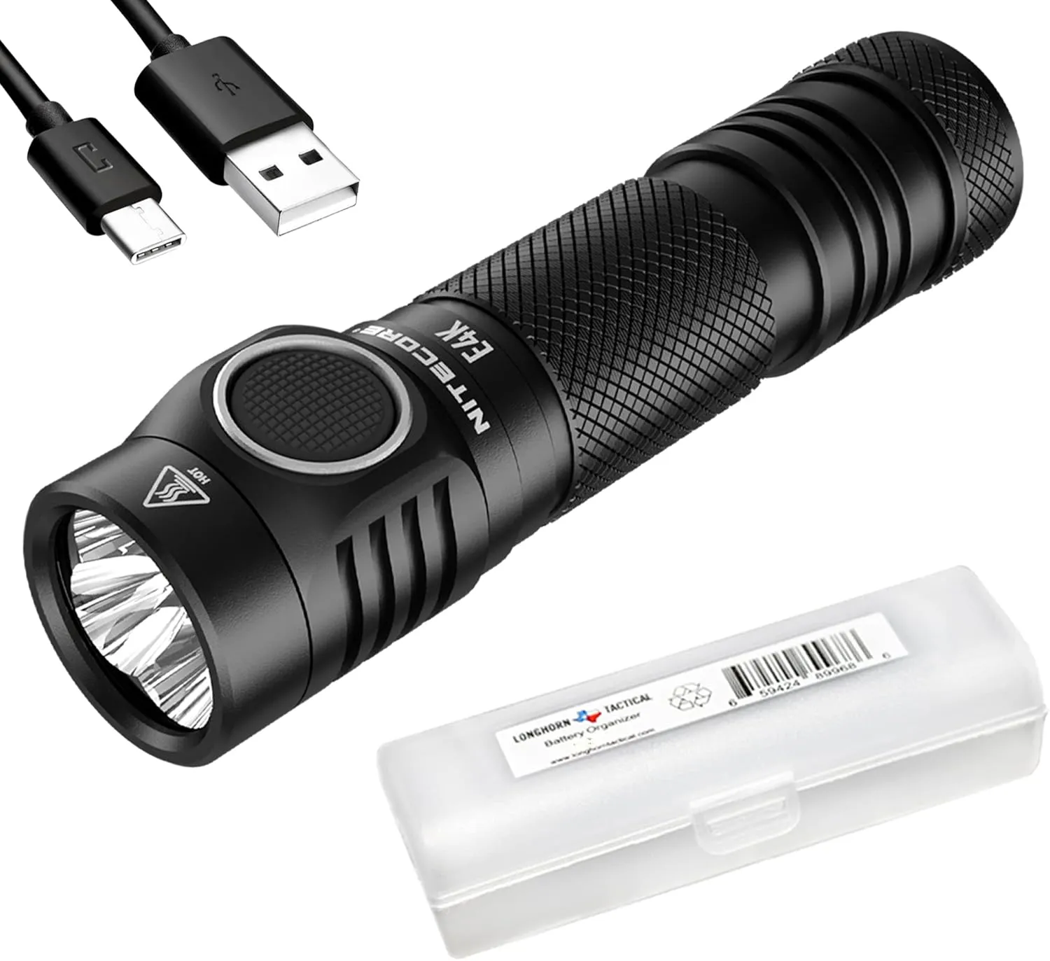 Nitecore E4K 4400 Lumen EDC Compact Rechargeable Flashlight with LumenTac Organizer
