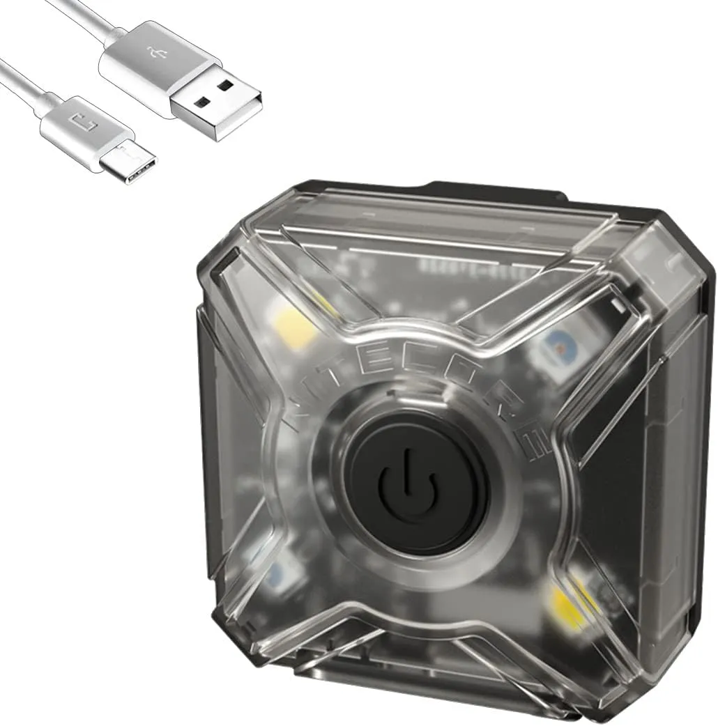Nitecore NU05 v2 Signal and Safety Light, USB-C Rechargeable Red White LEDs with LumenTac Charging Cable