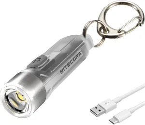 Nitecore TIKI Keychain Flashlight with UV High CRI Lights, 300 Lumens USB-C Rechargeable and LumenTac Charging Cable