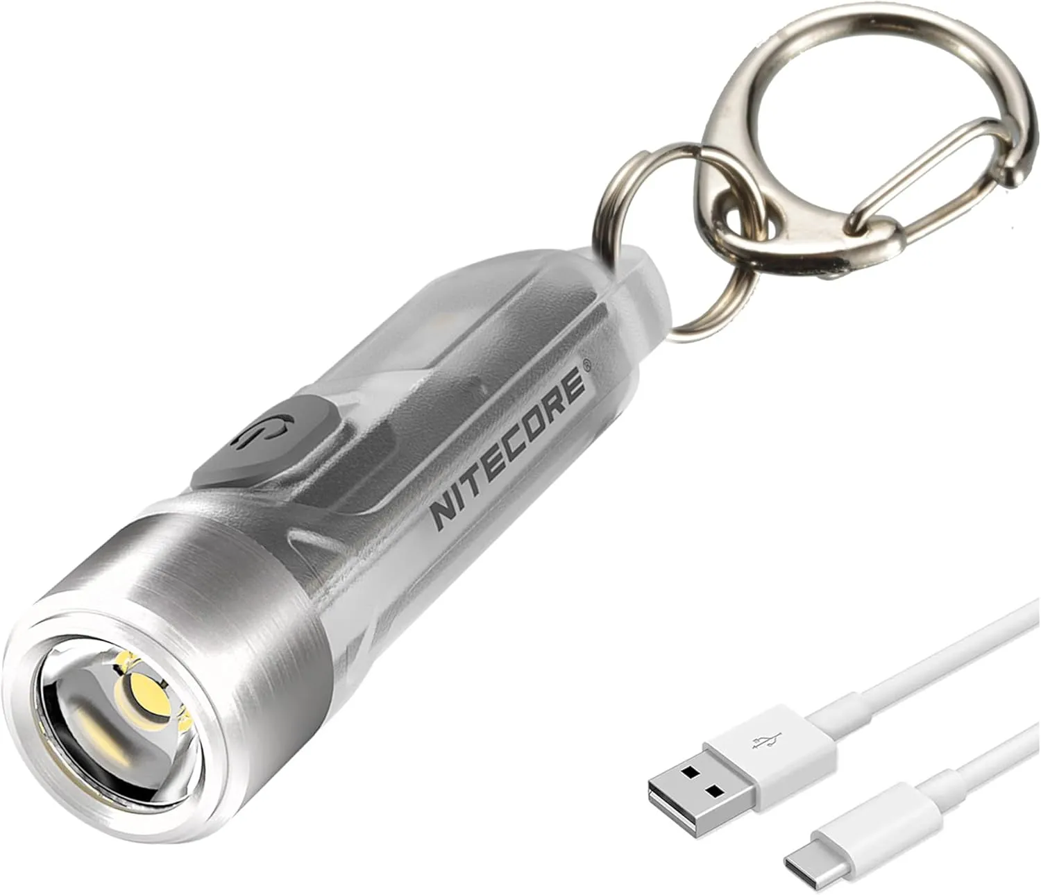 Nitecore TIKI Keychain Flashlight with UV High CRI Lights, 300 Lumens USB-C Rechargeable and LumenTac Charging Cable