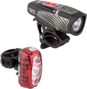 NiteRider Lumina Pro 1300 and Omega 330 EVO Combo with NiteLink USB Rechargeable Bicycle Headlight LED Front Light Water Resistant Mountain Road City Commuting Cycling Safety Flash Black/Red