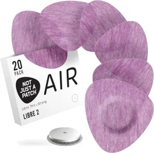 Not Just A Patch Freestyle Libre 2 Covers (20 Pack) - Thin, Strong and Light, Ultra-Long 14 Day Adhesion - Durable Lingo CGM & Libre 2 Sensor & Protector Patches - Purple
