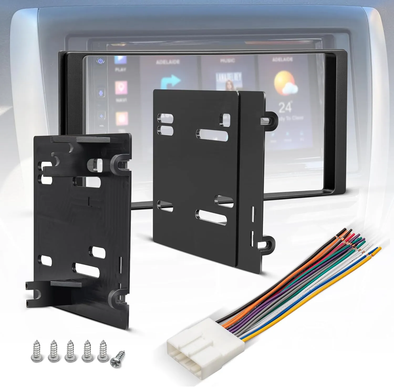 NuIth Double DIN Radio Installation Dash Kit W/Radio Wire Harness Fits for Subaru Forester/Impreza/WRX 2008-2014, Aftermarket Radio Dash Stereo Mounting Installation Trim Bezel Bracket Wire Kits