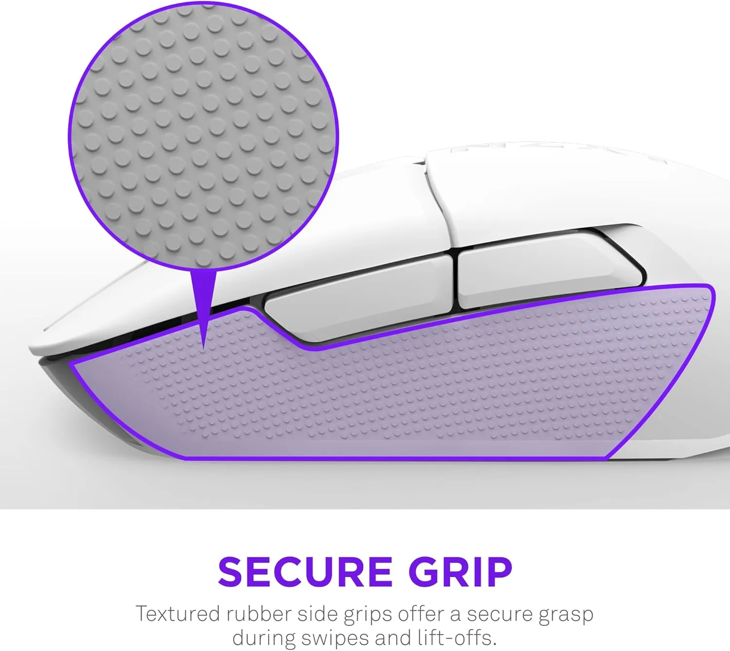 NZXT Lift Elite Wireless Gaming Mouse - Ultra-Lightweight 57 g - 4K/8K Polling Rates, Optical Switches, 26K DPI Optical Sensor - 70-Hour Battery - Rubber Side Grips - 5 Programmable Buttons - White