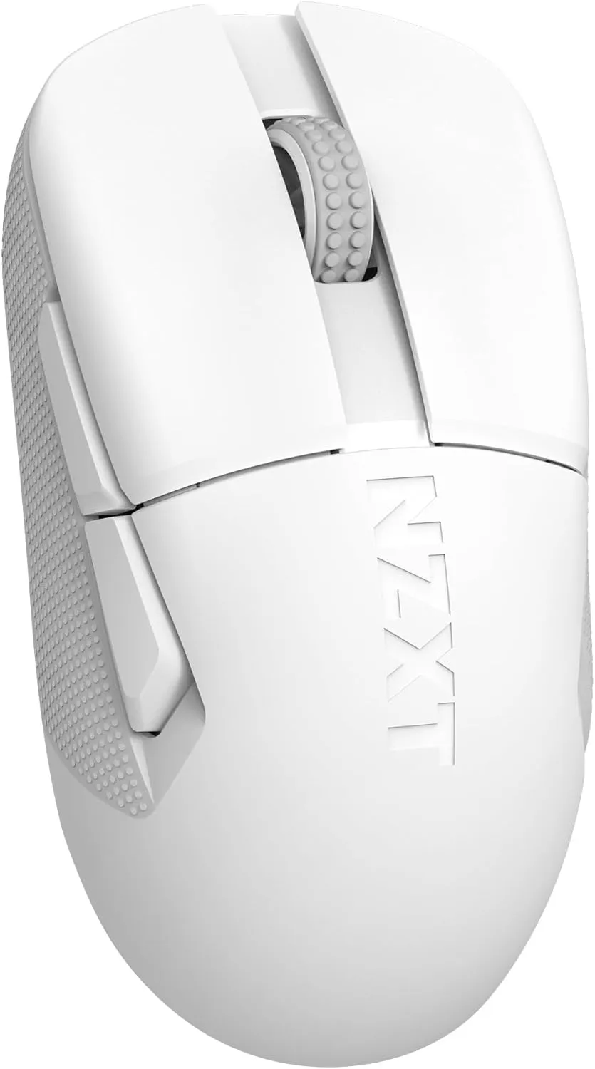 NZXT Lift Elite Wireless Gaming Mouse - Ultra-Lightweight 57 g - 4K/8K Polling Rates, Optical Switches, 26K DPI Optical Sensor - 70-Hour Battery - Rubber Side Grips - 5 Programmable Buttons - White