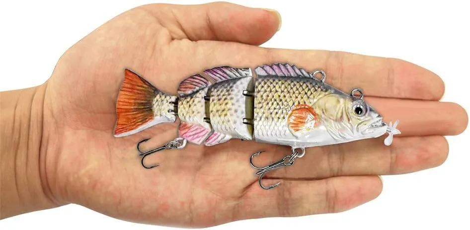 ods lure Robotic Swimming Lure 3.9” Electric Lures USB Rechargeable LED Light 4 Segment Jointed Swimbait Fishing Tackle
