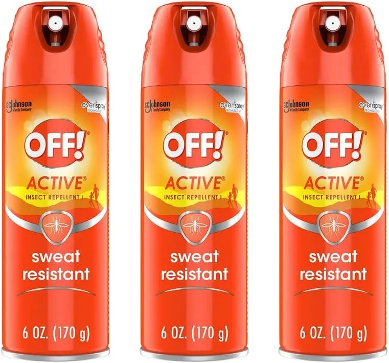 OFF! Active Insect Repellent, Sweat Resistant 6 oz ( Pack of 3)