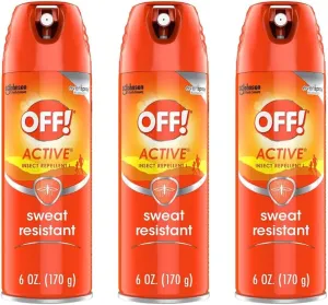 OFF! Active Insect Repellent, Sweat Resistant 6 oz ( Pack of 3)