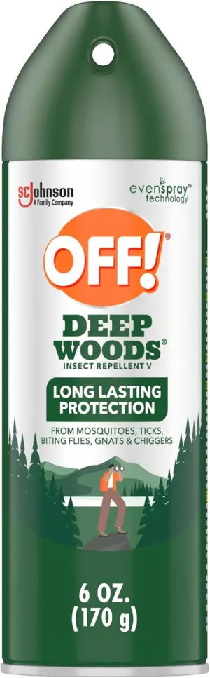 OFF! Deep Woods Insect Repellent Aerosol, Bug Spray with Long Lasting Protection from Mosquitoes, 6 oz (Pack of 12)