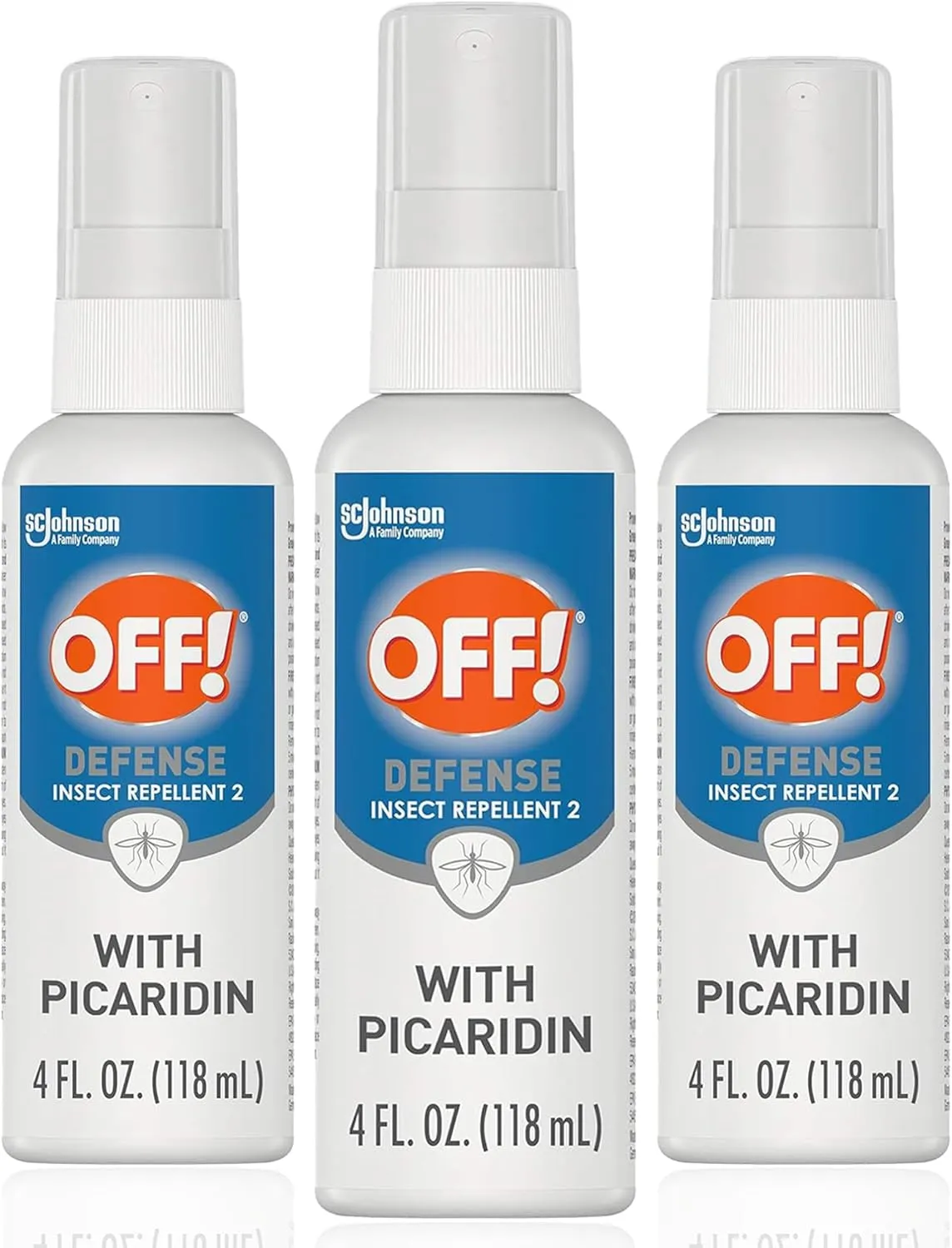 OFF! Defense Insect Repellent Spritz with Picaridin, 3 Pack, Bug Spray with Long Lasting Protection from Mosquitoes, 4 oz