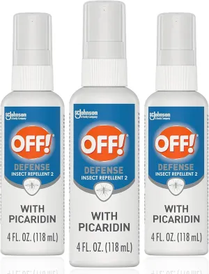 OFF! Defense Insect Repellent Spritz with Picaridin, 3 Pack, Bug Spray with Long Lasting Protection from Mosquitoes, 4 oz