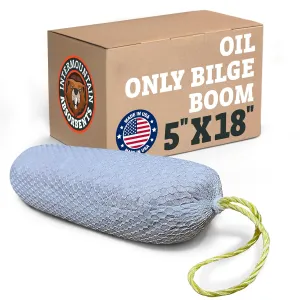 Oil Only Absorbent Boom - 5"x18" Bilge Oil Absorbent Booms, Absorbs Oils Hydrocarbons & Repels Water, Bilge Boom, Sump Basin for Water Deployment (1 Unit Per Case)
