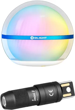 OLIGHT IMINI 2 EDC Rechargeable Keychain Flashlight with Sphere Smart Night Light, 75 lumens Stepless Dimming Table Lamp