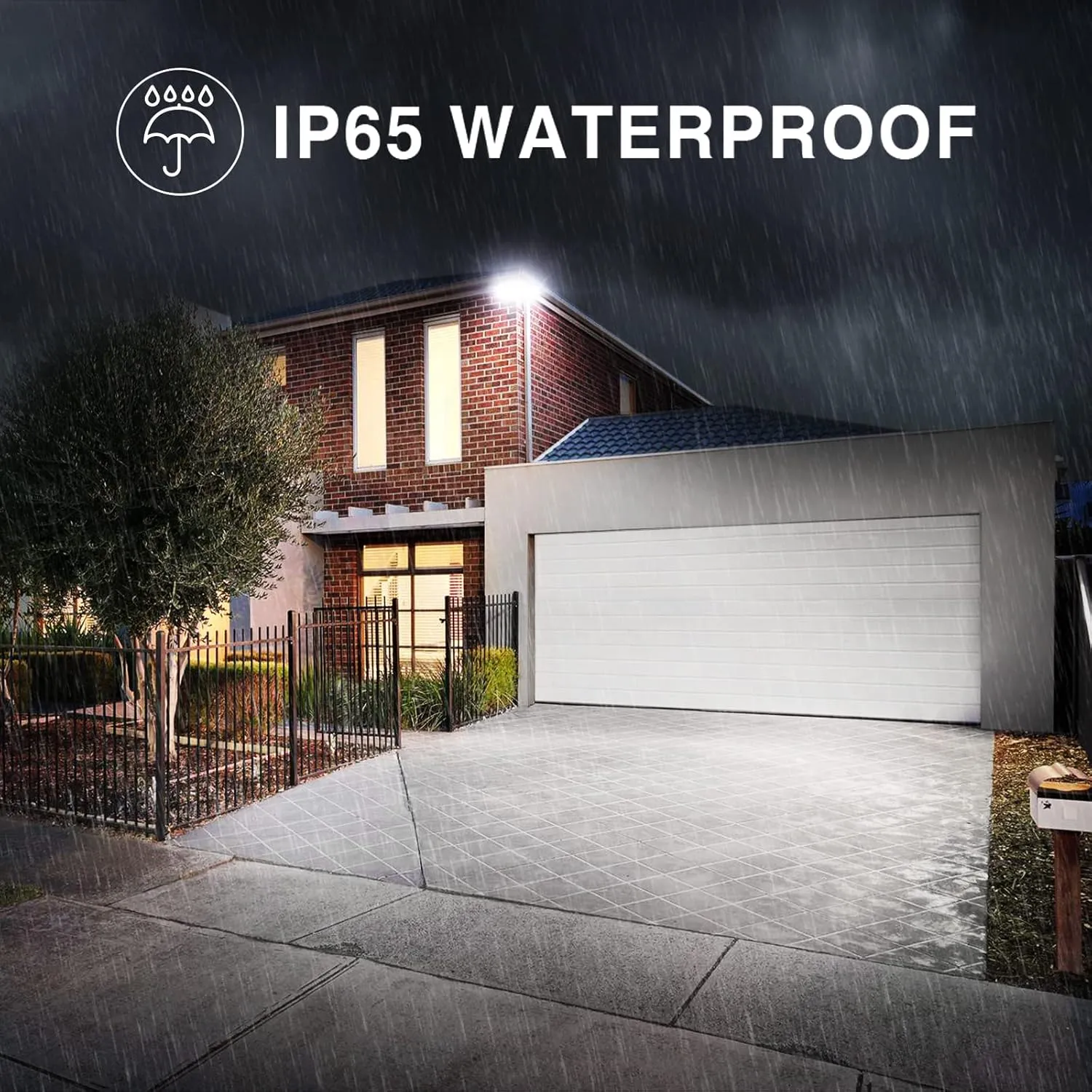 Onforu 100W LED Security Light, 9000LM Outdoor Indoor Flood Light Switch Controlled, IP65 Waterproof LED Exterior Floodlight, 6500K White Wall Mount Security Lighting for Entryway,Garage,Yard,Eave
