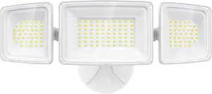 Onforu 100W LED Security Light, 9000LM Outdoor Indoor Flood Lights with 3 Adjustable Heads, IP65 Waterproof LED Exterior Floodlight, 6500K White Wall Mount Security Light for Yard, Garage(White)