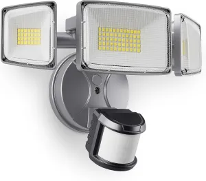 Onforu 75W LED Motion Sensor Outdoor Lights, Dusk to Dawn Flood Light Outdoor Motion Sensor, Hardwired Security Light Floodlights Outside 7500LM 6500K Daylight IP65 Waterproof (Gray)