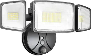 Onforu 80w Dusk to Dawn Outdoor Lighting,9000LM Led Outdoor Light from Dusk Till Dawn,Super Bright Flood Light,IP66 Waterproof Exterior Security Floodlight Fixture,3 Heads Photocell for Garage,Yard