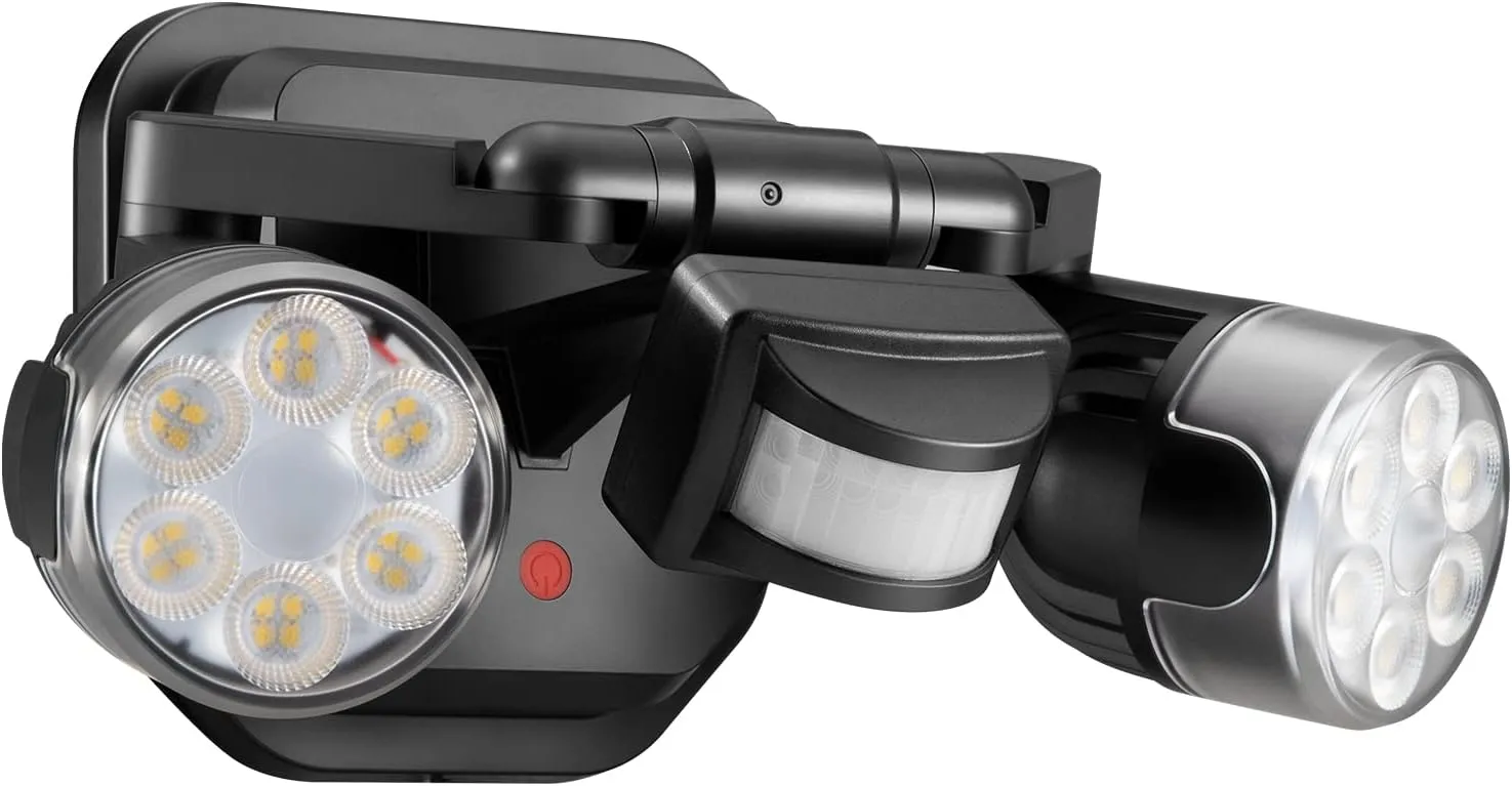 OREiN Motion Sensor Outdoor Lights, 450°Superwide Adjustment Dusk to Dawn Flood Lights Outdoor, 5000K 150W Equiv 3 Modes LED Floodlights, IP65, Black (Hardwired)