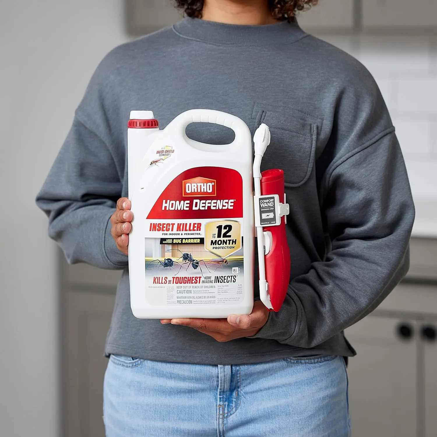 Ortho Home Defense Insect Killer for Indoor & Perimeter2 - With Comfort Wand, Long-Lasting Control, Kills Ants, Cockroaches, Spiders, Fleas & Ticks, Non-Staining, Odor Free, 1.1 gal., 2-Pack