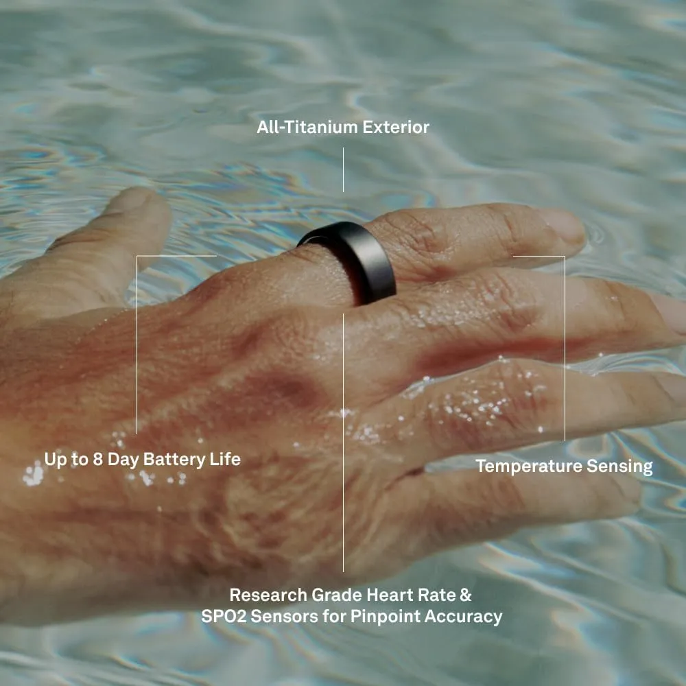 Oura Ring 4 - Gold - Size 7 - Smart Ring - Size First with Oura Ring 4 Sizing Kit - Sleep Tracking Wearable - Heart Rate - Fitness Tracker - Up to 8 Days of Battery Life