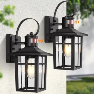 Outdoor Light Fixture Motion Sensor, 2-Pack Exterior Motion Sensor Outdoor Lights, Aluminum Outdoor Garage Lights Motion Sensor, ETL Listed Dusk to Dawn Outside Lights for House, Garage, Porch
