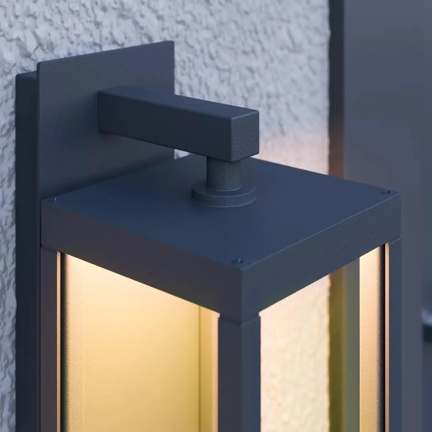 Outdoor Light Wall Sconce Motion Sensor Porch Light for House,15" LED Modern Exterior Lighting Fixture Black,Waterproof Outside Lantern with Clear Glass for Garage Patio Garden,750LM,3000K