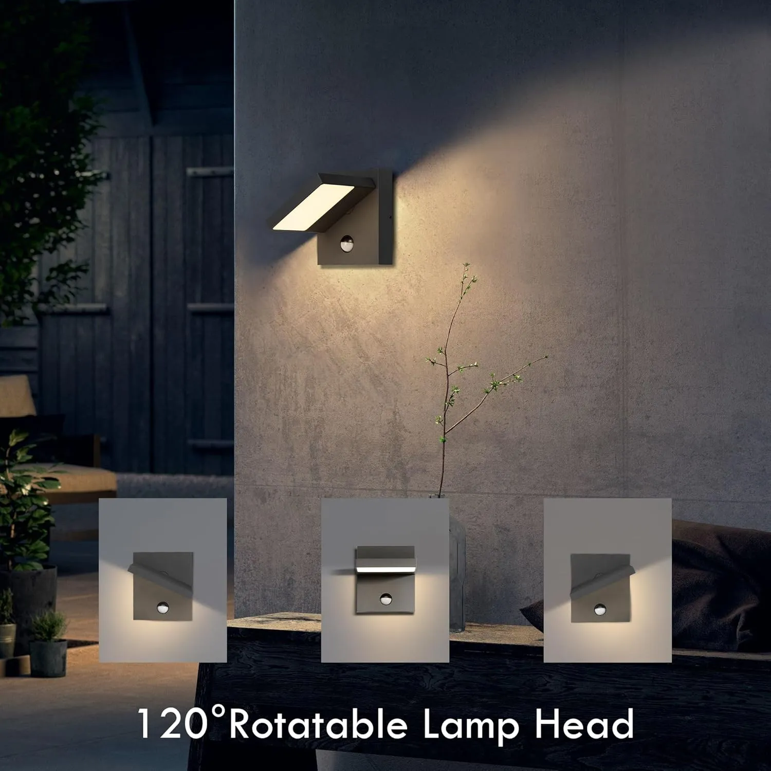 Outdoor Wall Light Motion Sensor Exterior Light Fixture for House,LED Modern Front Porch Sconce Wall Mount Lamp,IP54 Waterproof Garage Light for Patio Garden,13W 650Lm 3000K