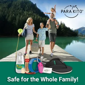 Para'Kito Mosquito Bonus Pack - 2 Mosquito Wristbands | 2 Refills (Black   White)   Insect Repellent Spray