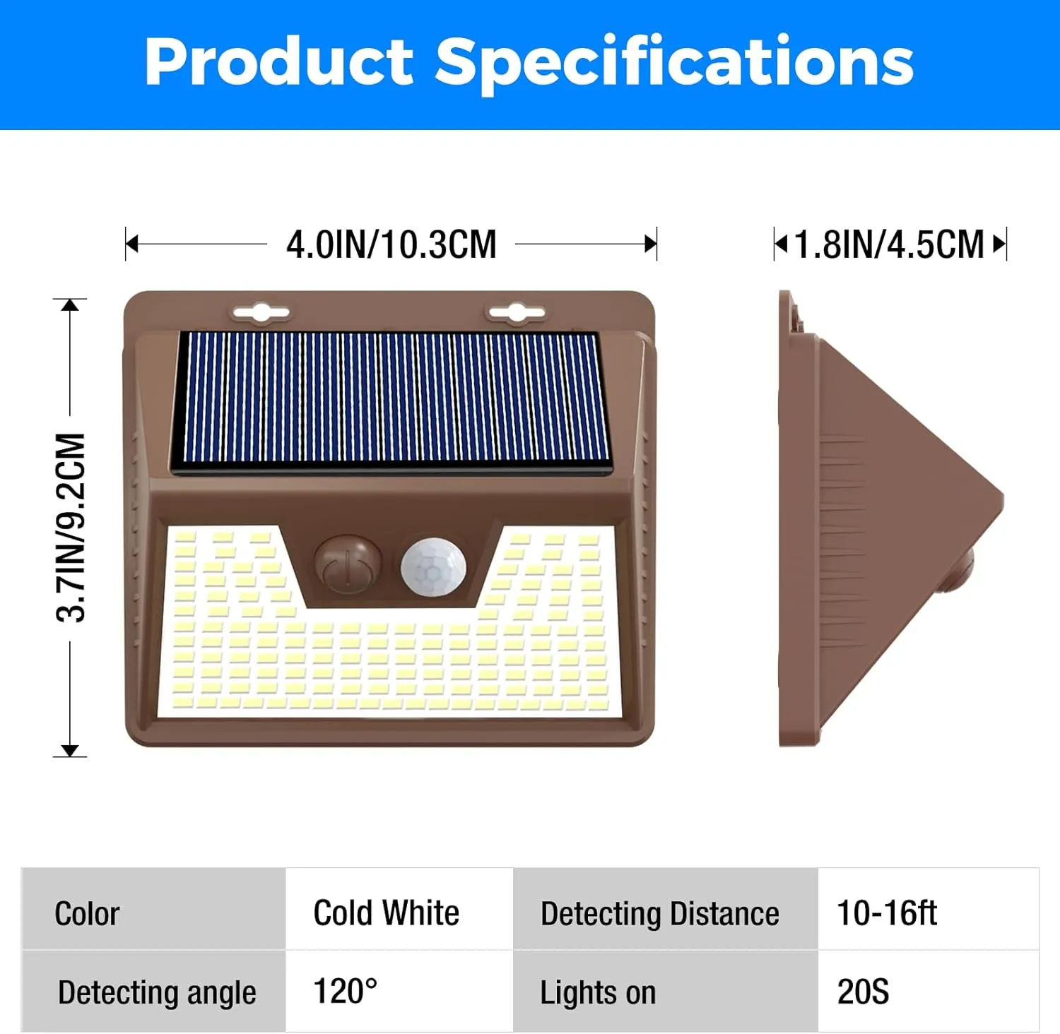 Peasur Solar Lights Outdoor Waterproof [12 Packs/140 LEDs], 3 Lighting Modes Solar Motion Sensor Light Outdoor, Ultra Bright Security Lights Outdoor Solar Lights for Outside Fence Patio Deck[Brown]