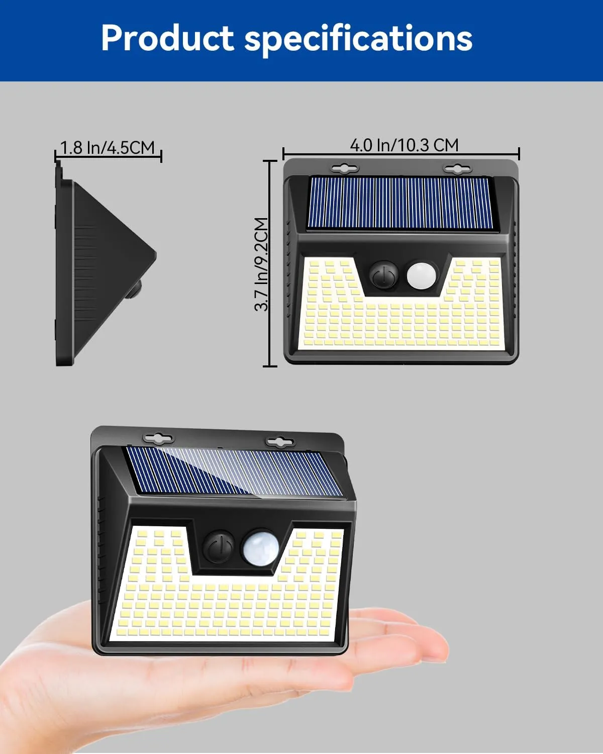 Peasur Solar Lights Outdoor Waterproof [6 Pack/140LED], Warm White Motion Sensor Lights Dusk to Dawn, 3 Modes Solar Fence Security Lighting for Wall Garden Yard Stair Outside