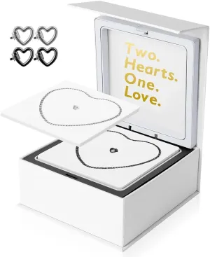 Permanent Couples Bracelet Kit – Locking Heart Clasp DIY Bracelet Set for Couples, Friends, and Family – Unique Gift for Anniversary, Valentine’s Day, Birthday – His & Hers Matching Bracelets