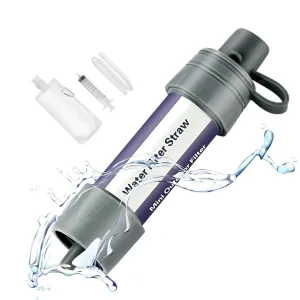 Personal Straw Water Purifier - Mini Water Filtration System, Straw Water Purification System, Portable Water Filter - Outdoor Emergency and Survival Gear for Hiking, Camping Accessories and Travel