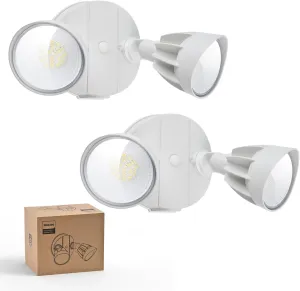 Philips 44W 3500LM ‌LED Security Flood Light‌ ‌Outdoor‌，Switch Controlled Aluminum ‌Security Light‌, 2 Adjustable Heads，5000K Daylight，Wet Location for Patio, Garden, Yard Lights (2 Packs)