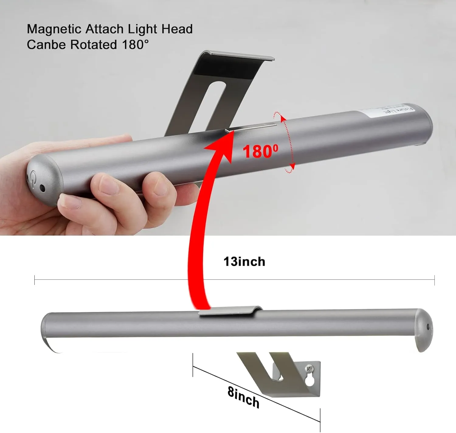 Picture Light Battery Operated, Picture Lights for Wall, Wireless Picture Light with 2 Remotes, Picture Light for Paintings, 32 LED, 16 Color Changing, Dartboard Light with 2 Base-Grey