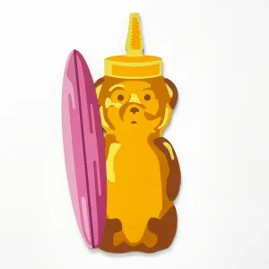 Pink Surfboard Bear