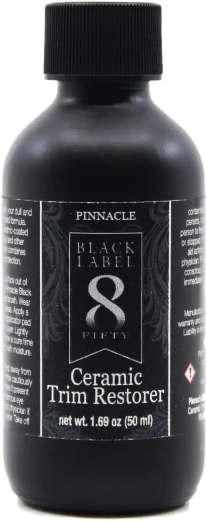Pinnacle Black Label Ceramic Trim Restorer, PBL-625, 1.69 oz. (50 ml.) Bottle, Ceramic Trim Restorer, Exclusive Dye-Infused Formula, Up to 2 Years of Protection
