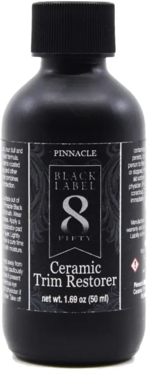 Pinnacle Black Label Ceramic Trim Restorer, PBL-625, 1.69 oz. (50 ml.) Bottle, Ceramic Trim Restorer, Exclusive Dye-Infused Formula, Up to 2 Years of Protection
