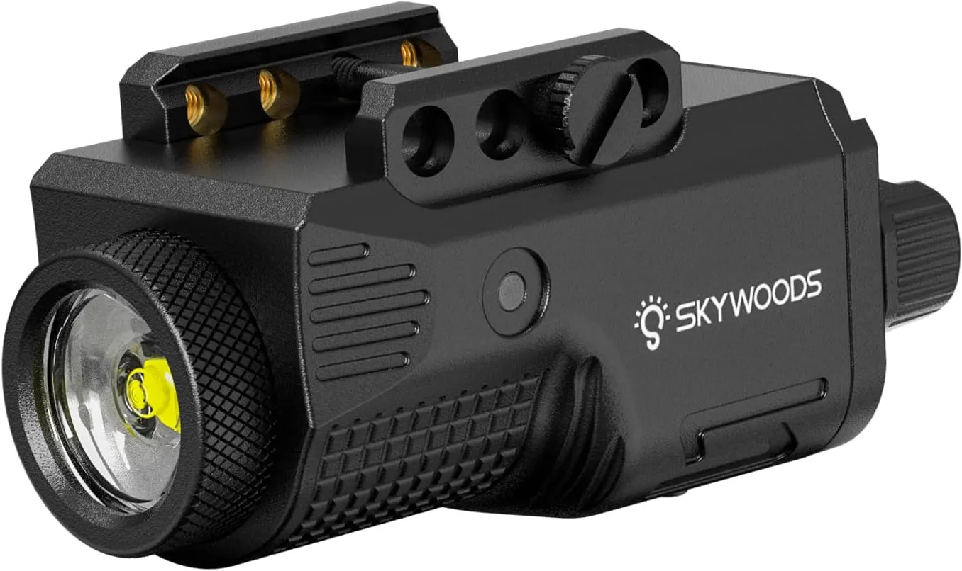 Pistol Light for Glock Picatinny Rail - 800 Lumens Gun Light for Pistol Rifle AR, Tactical Weapon Light for Handgun Shotgun, Strobe Mode, USB C Rechargeable