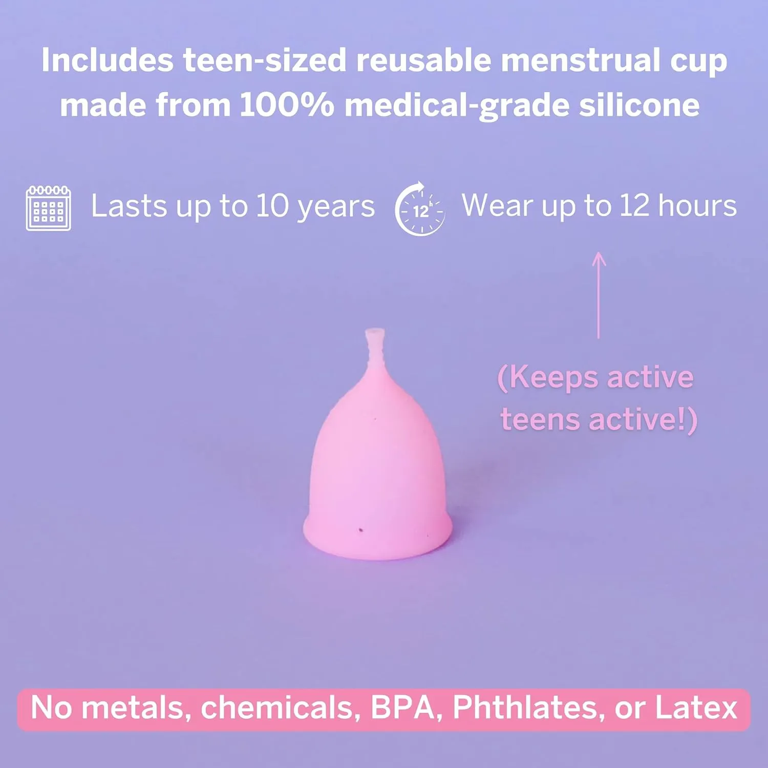 Pixie Cup Teen Menstrual Cup Kit - Best First Period Cup Starter Kit - Wash, 20 Wipes, Lube, Public Restroom Carry Cup & Storage Bag - Proven to Be What You Need to Become A Successful Cup User