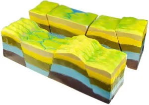 Plate Tectonics and Geomorphological Models, Teaching Model,Geographic Tectonic Plate 3D Model Kit, Development Model of Fault Structure and Folded Land for Geography Demonstration