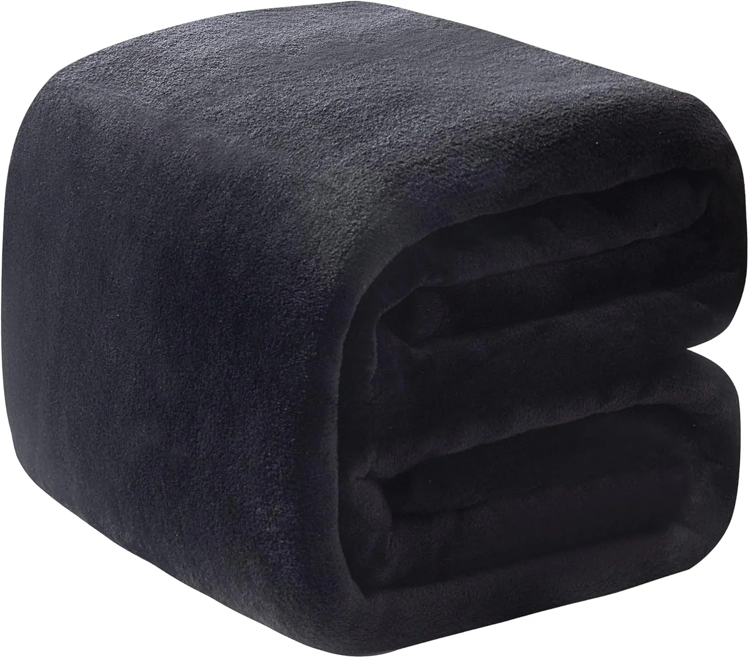Polar Fleece Blanket Queen Size 350GSM Lightweight Throw for The Bed Extra Soft Brush Fabric Super Warm Sofa Blanket 90" x 90"(Black Queen)